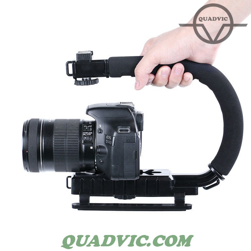 Tay cầm máy ảnh Quadvic Tay cầm chống rung chữ u gắn máy ảnh dsrl/ microless/ Gopro