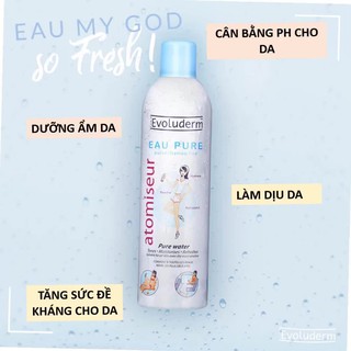 Xịt Khoáng Evoluderm Atomiseur Eau Pure 400ml