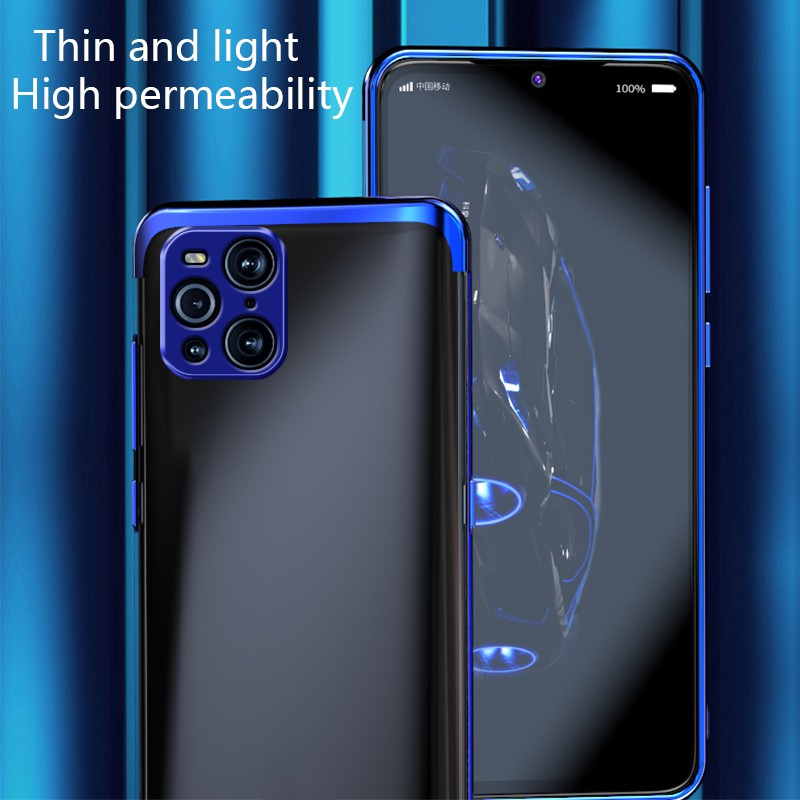 Ốp Lưng Dẻo Trong Suốt Chống Sốc Viền Màu Cho Oppo Find X3 X3 Pro | BigBuy360 - bigbuy360.vn