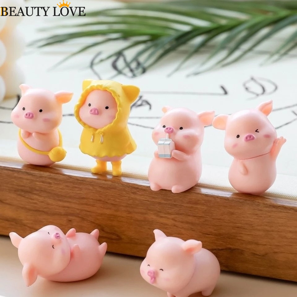 1 Đồ trang trí Chú Heo Con Dễ Thương Dùng Trang Trí Tiểu Cảnh / Bàn Làm Việc