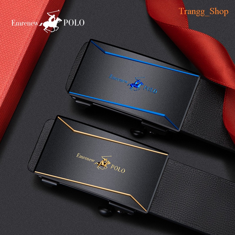 Thắt Lưng Nam Da Bò Cao Cấp Emrenew Polo 2 Lớp Full Hộp Đựng Khóa Tự Động