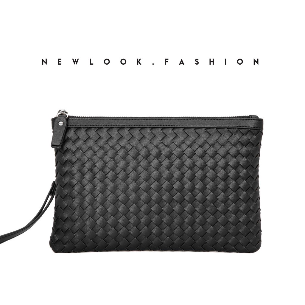 TÚI CẦM TAY DA ĐAN KHOÁ BẠC | BigBuy360 - bigbuy360.vn