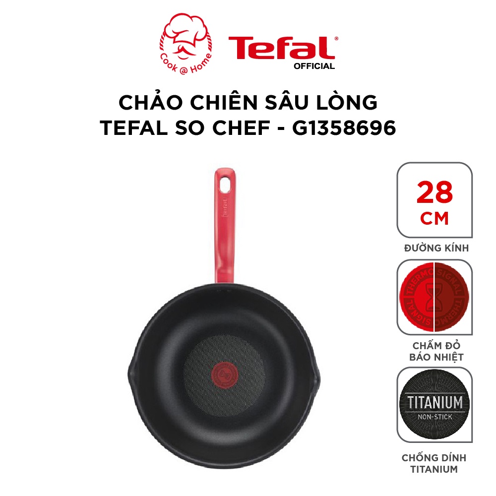 Chảo chiên sâu lòng Tefal So Chef size 24, 28cm - G1358496/G1358696