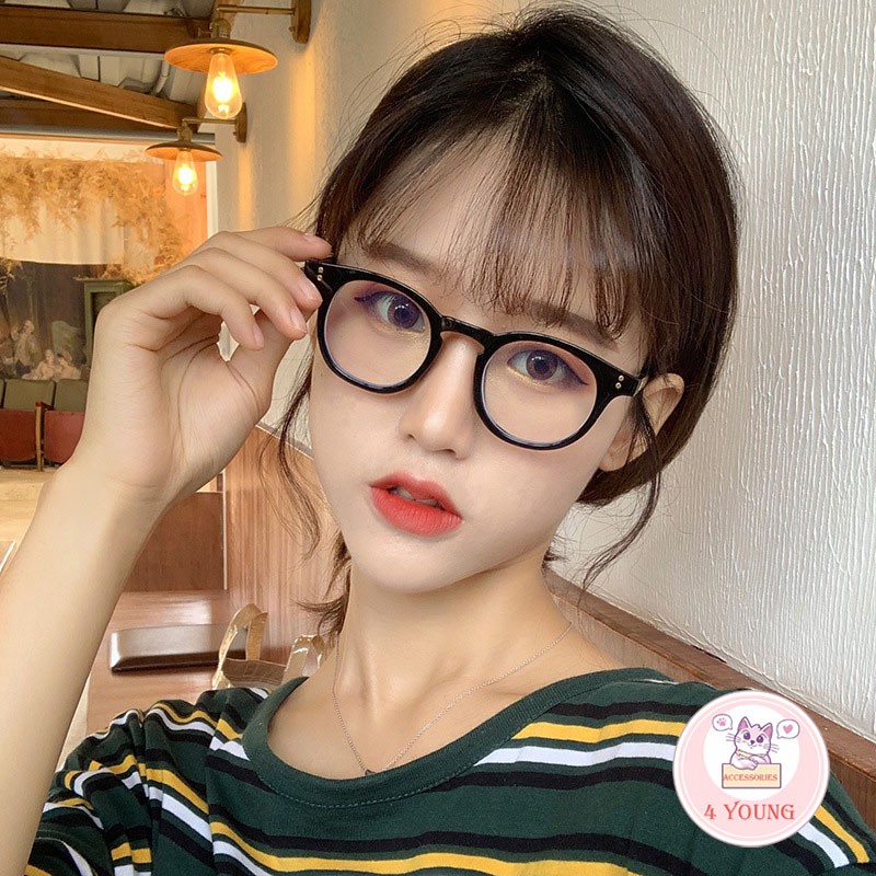 Kính cận thời trang nam nữ chữ V mắt tròn bảo vệ mắt chống tia UV, kính giả cận Unisex 027 | BigBuy360 - bigbuy360.vn