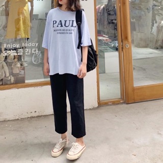 QUẦN BAGGY KAKI SUÔNG BASIC ĐEN/BE UNISEX
