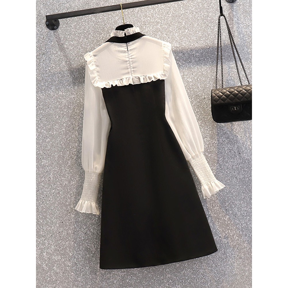 🌸Sẵn Size M,L,XL🌸 Váy Nhung Bigsize Cổ bèo Thắt Nơ Trẻ Trung Tiểu Thư 🌸Hàng Quảng Châu | BigBuy360 - bigbuy360.vn