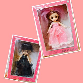 Hộp đồ chơi búp bê chibi cô dâu 16cm