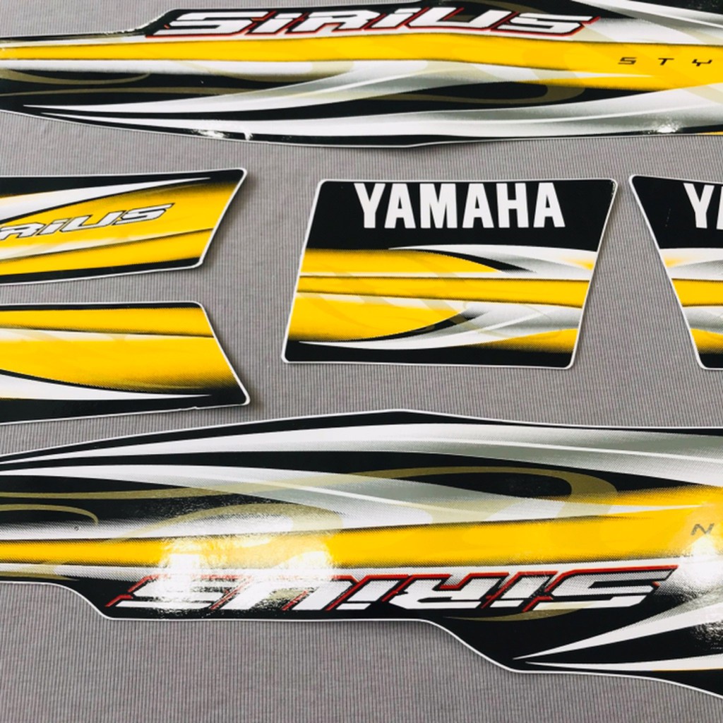 Trọn bộ tem rời dán xe máy Yamaha Sirius 2013 màu vàng