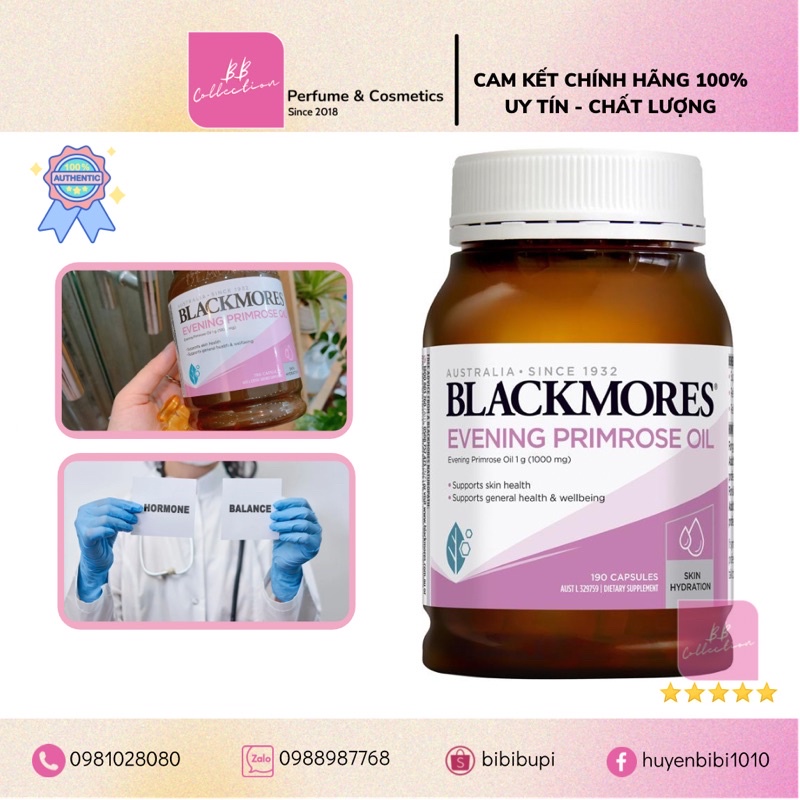 Tinh dầu hoa Anh Thảo Blackmores Evening Primrose Oil 190 viên nang 500g(mẫu mới)