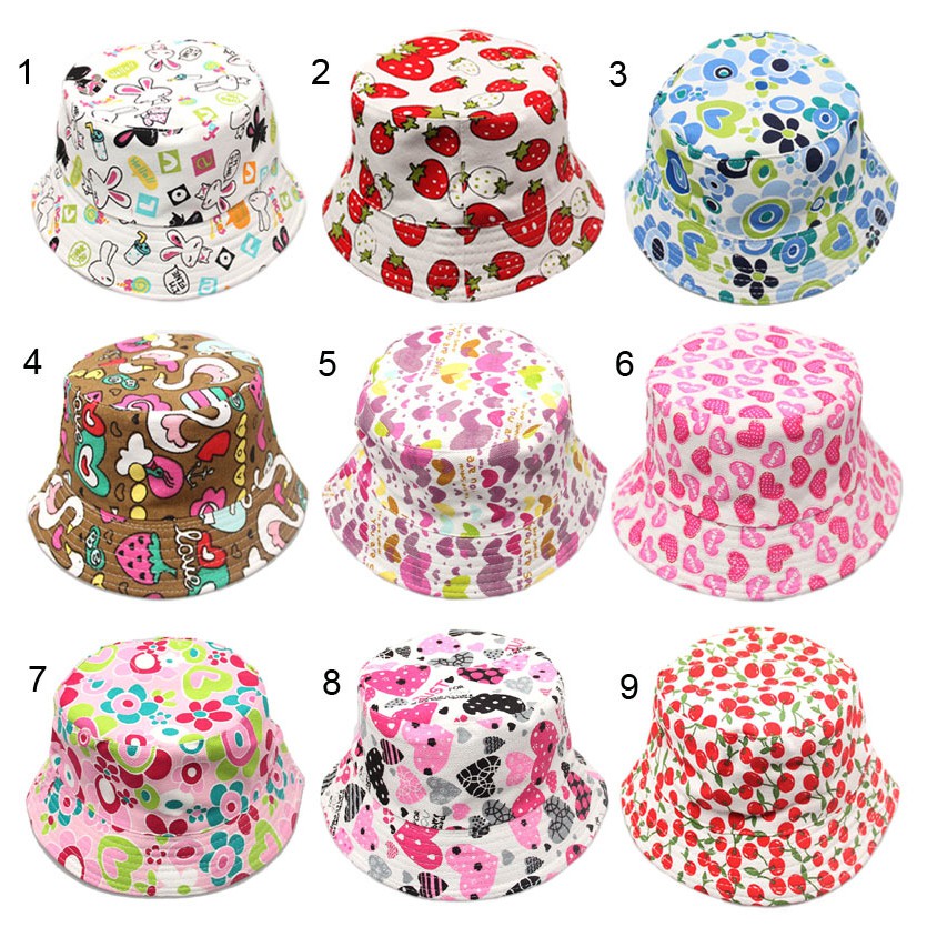 Nón Bucket Chất Canvas Hoạ Tiết Hoa Cho Bé