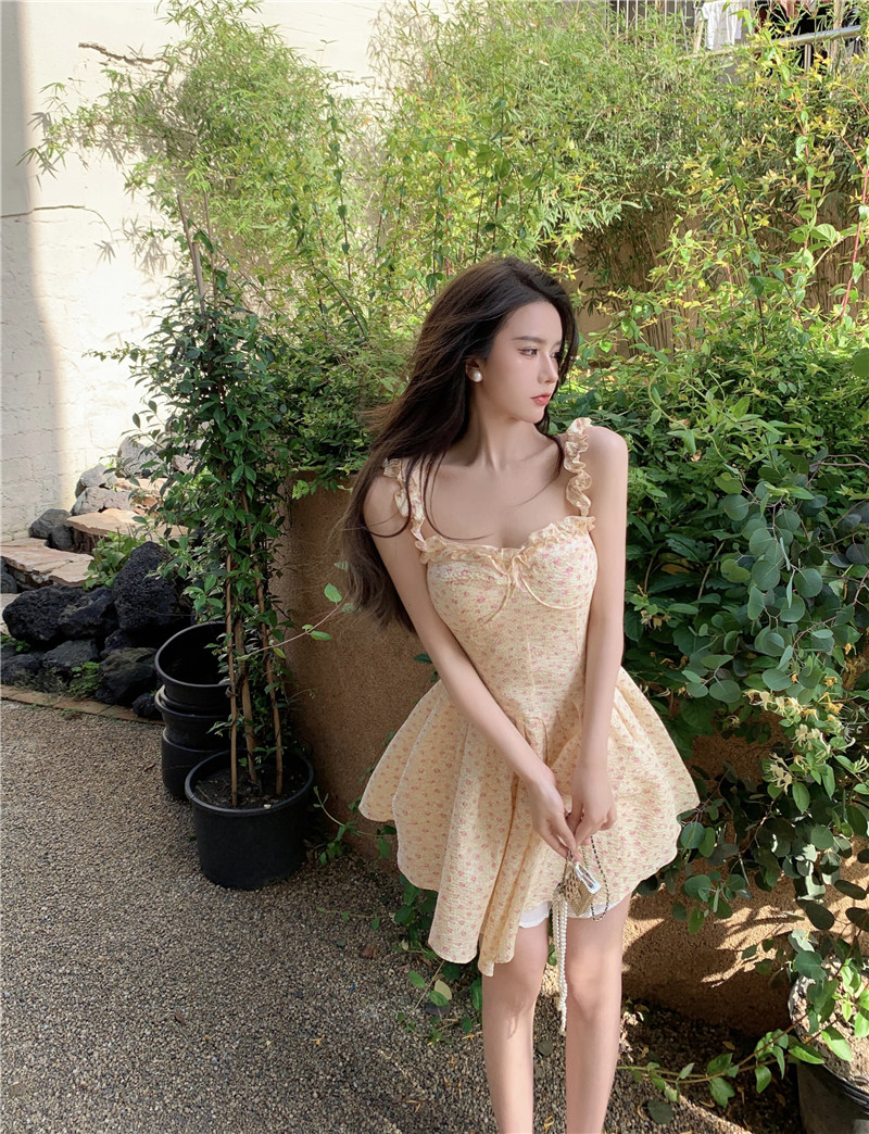 Đầm không tay Họa Tiết Hoa Phong Cách Retro Thời Trang | BigBuy360 - bigbuy360.vn