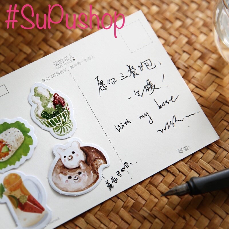 🥘🥘HỘP STICKER 45 MIẾNG CHỦ ĐỀ MÓN ĂN NHÌN SIU HẤP DẪN🥘🥘