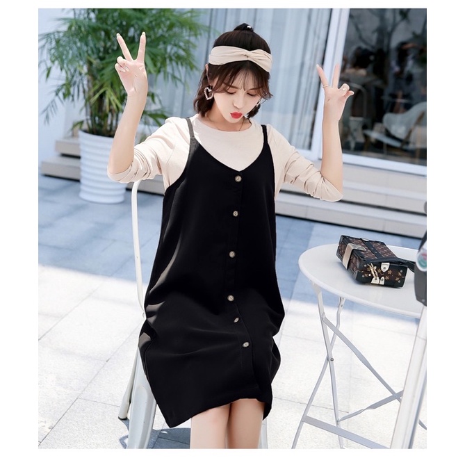 Set yếm áo dài tay mùa thu thời trang