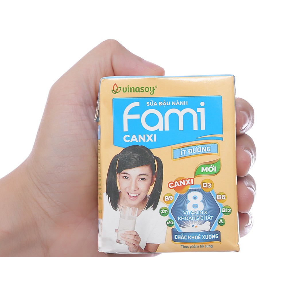 Combo 2 lốc 12 hộp sữa đậu nành Fami Canxi 200ml date 9/2022