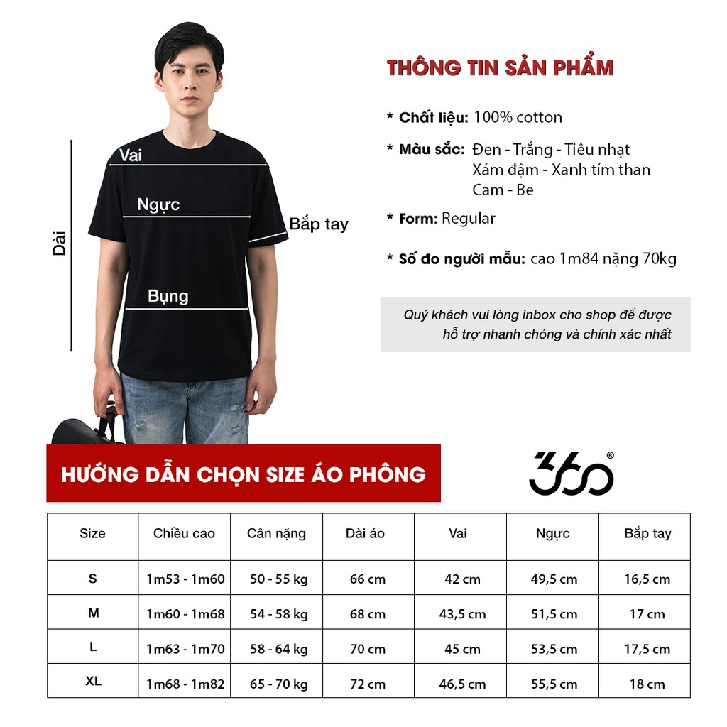 [Mã FAMALLT5 giảm 15% đơn 150K] Combo 3 áo thun trơn local brand 360 Boutique - APHTK201