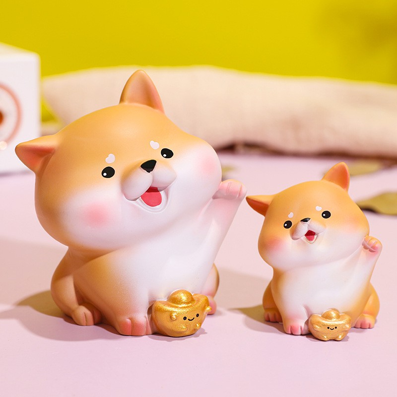 [Size nhỏ] Mô hình cún Bingo chó Shiba tài lộc may mắn dễ thương trang trí bàn làm việc, taplo ô tô, quà tặng