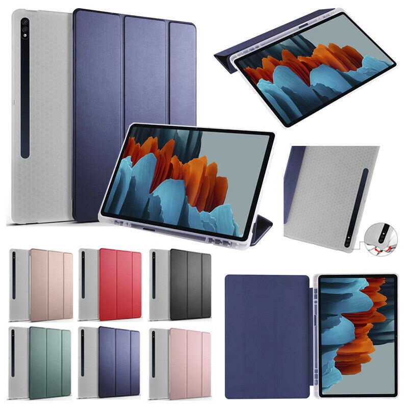Bao Da Máy Tính Bảng Nắp Gập Thông Minh Có Ngăn Đựng Bút Cho Samsung Galaxy Tab S7 Fe Plus 12.4 "T730 Giá Đỡ