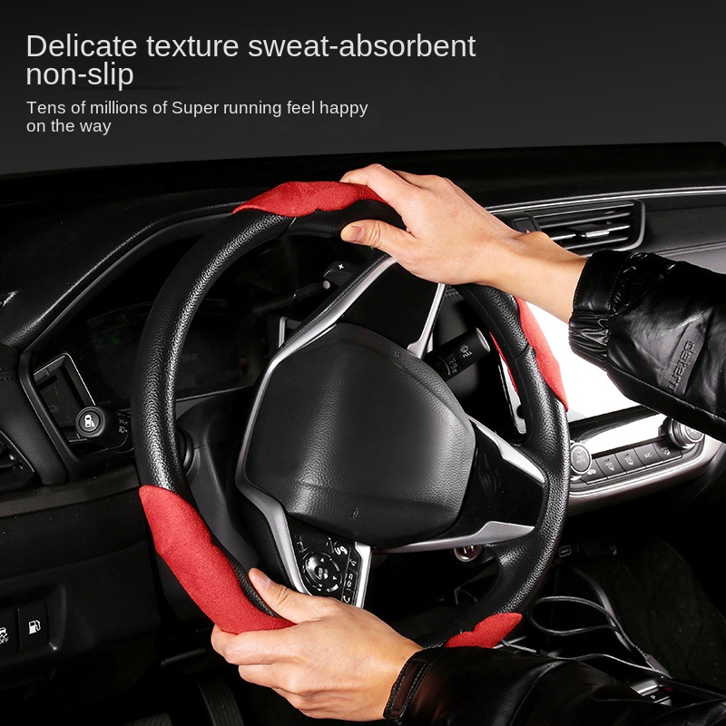 Vỏ Bọc Vô Lăng Xe Hơi Bằng Da + Sợi Carbon Chống Trượt / Mòn Cho Vinfast Vf8 Vf9 Vf E34 Vf5 Vf7 Lux2.0