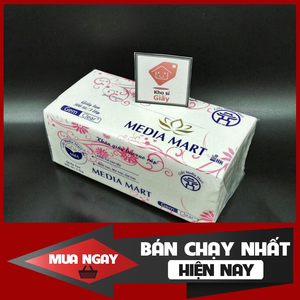 [Hàng Loại 1] KHĂN GIẤY RÚT 3 LỚP MEDIA MART 300 TỜ