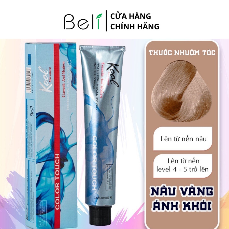 Thuốc Nhuộm tóc KOOLPRO Màu NÂU VÀNG ÁNH KHÓI Không Tẩy Tuýp 100g -Beli Official Store
