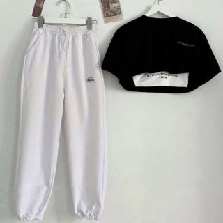 Set Áo Croptop 1974 + Quần Spun