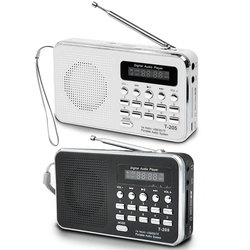 Portable Mini Am Fm Radio Stereo Speaker Support Sd/Tf Card With Usb(White)