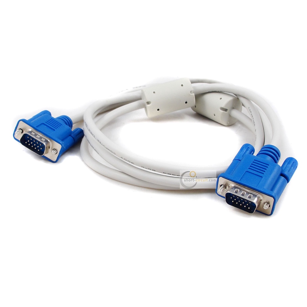 Dây cáp vga 1.5m trắng nối máy tính với màn hình máy chiếu