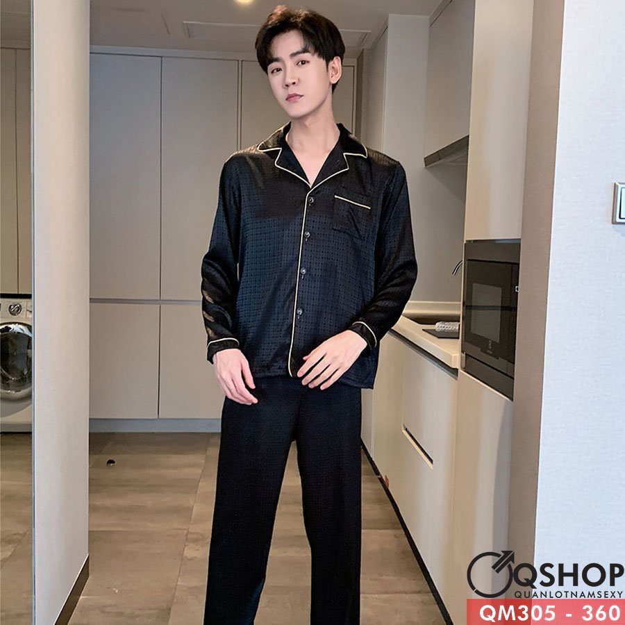 BỘ ĐỒ PIJAMA NAM LỤA GẤM CAO CẤP QSHOP QM305
