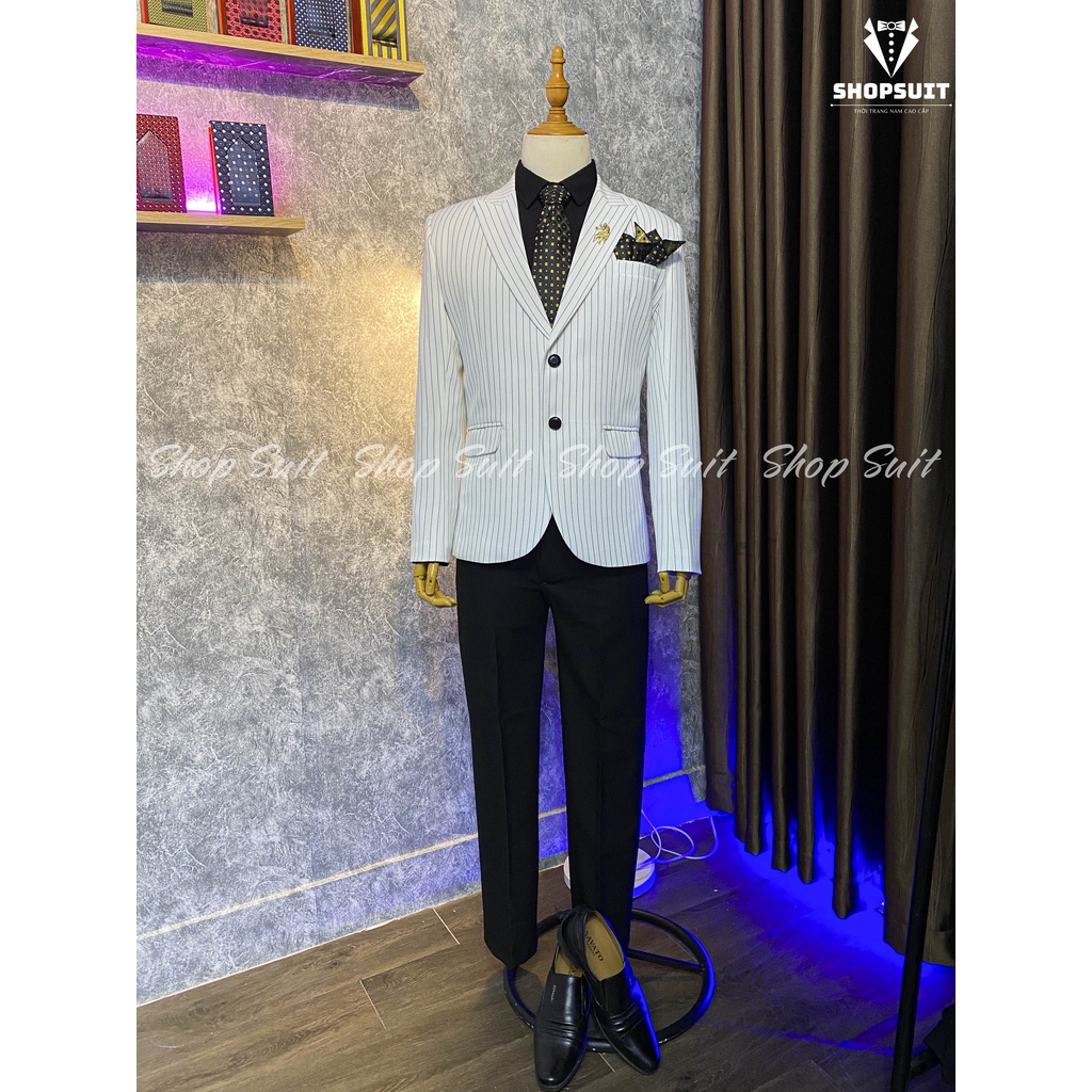 Vets nam Hàn Quốc kẻ sọc trắng-Shop Suit