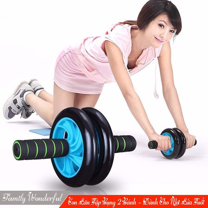 Con Lăn 2 Bánh Tập Cơ Bụng Tại Nhà có tặng kèm thảm lót gối