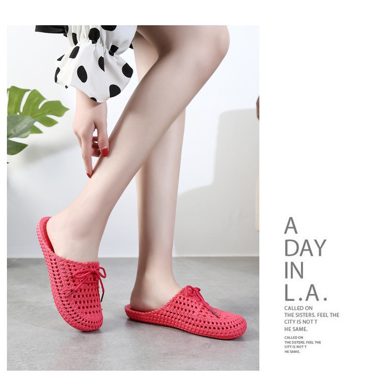 Dép sục nhựa nữ , Dép nữ sục nhựa buộc dây hình nơ mềm mại chống trơn trượt | BigBuy360 - bigbuy360.vn