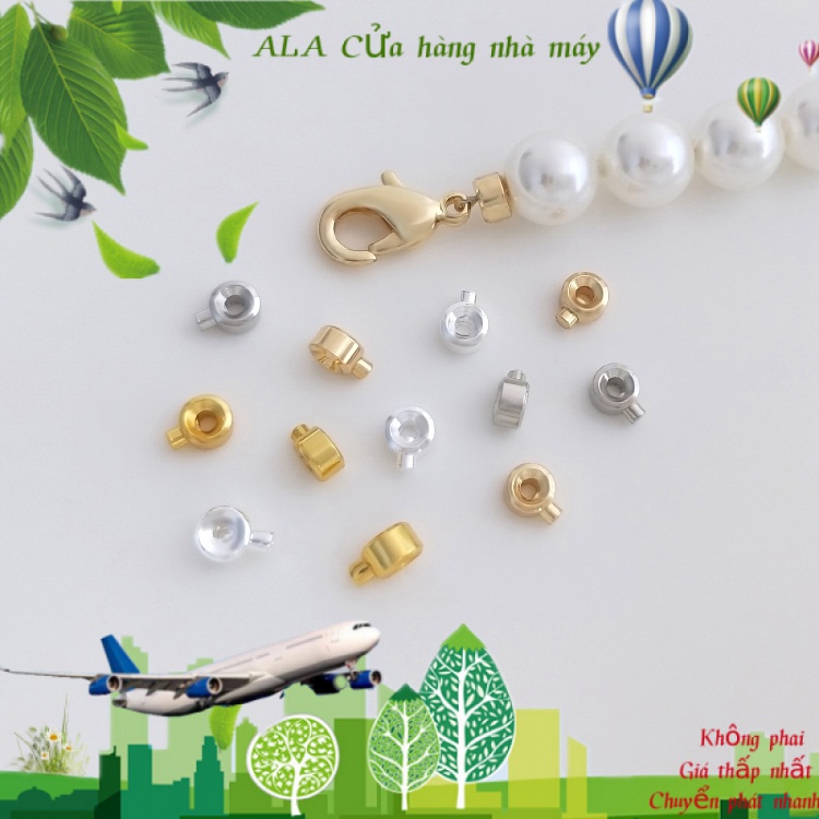 💖Trang sức DIY phụ kiện💖Khóa Kẹp Cố Định Mạ Vàng 14K 18K Làm Vòng Tay / Dây Chuyền DIY Đường Kính 3mm Dày 2mm