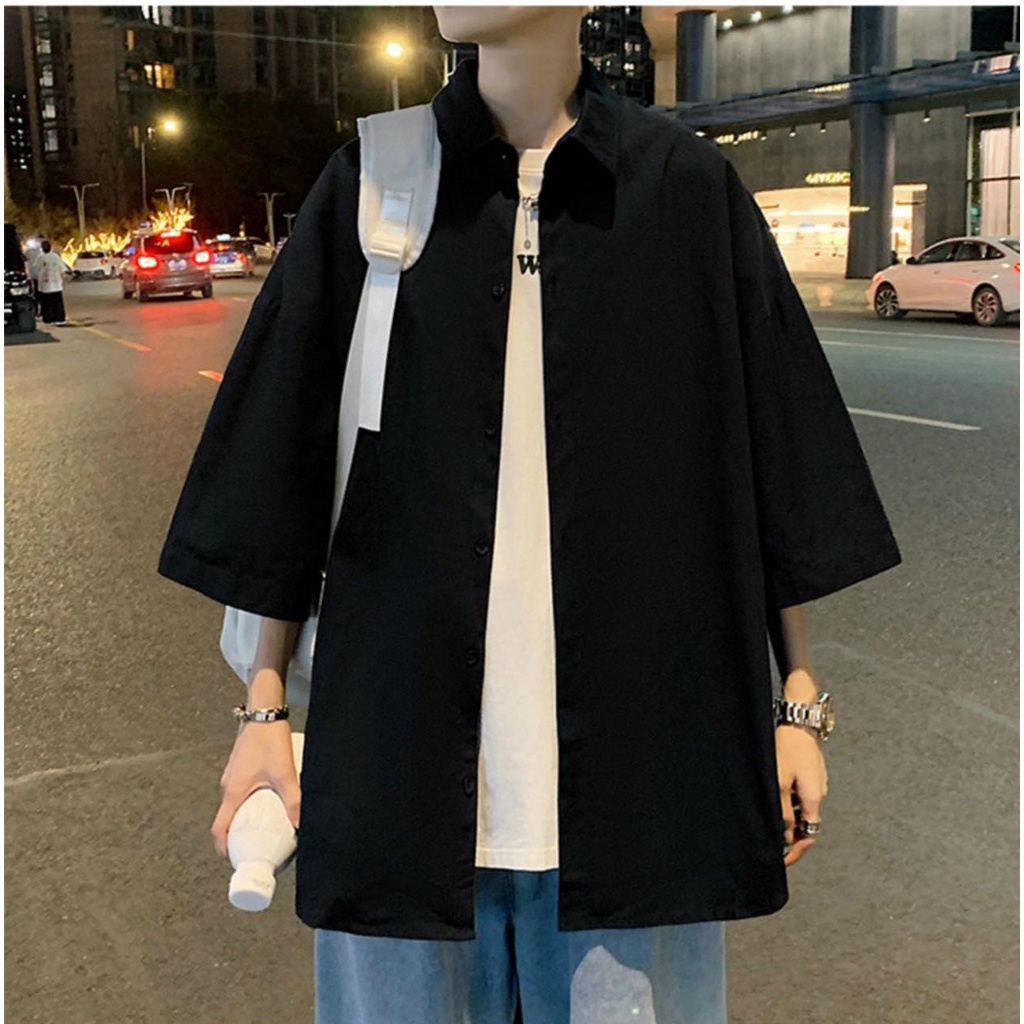 Áo sơ mi ngắn tay phong cách hàn quốc thời trang nam dễ phối đồ