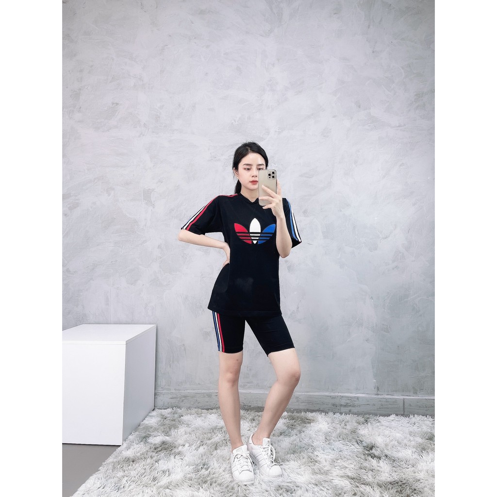 (HÀNG XUẤT XỊN) Quần das 3 sọc nhiều màu 1819 TRICOLOR LEGGING SHORT Made in Cambodia full tag code | BigBuy360 - bigbuy360.vn