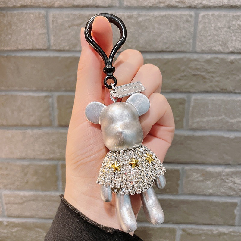 Móc Khóa Hình Gấu Đính Kim Cương Giả Dễ Thương