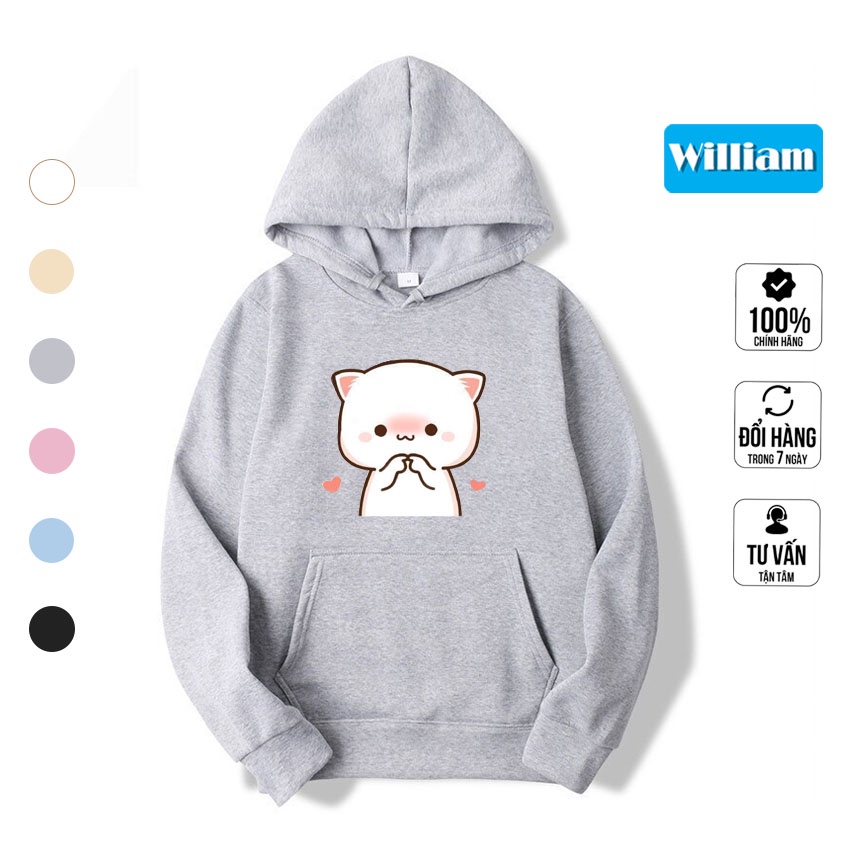 Áo hoodie nam nữ hình Mèo dễ thương chất nỉ bông dày dặn, in Pet cao cấp William - DS206