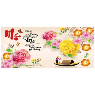 Tranh thêu chữ thập ơn Cha Mẹ ( chưa thêu)-X8188
