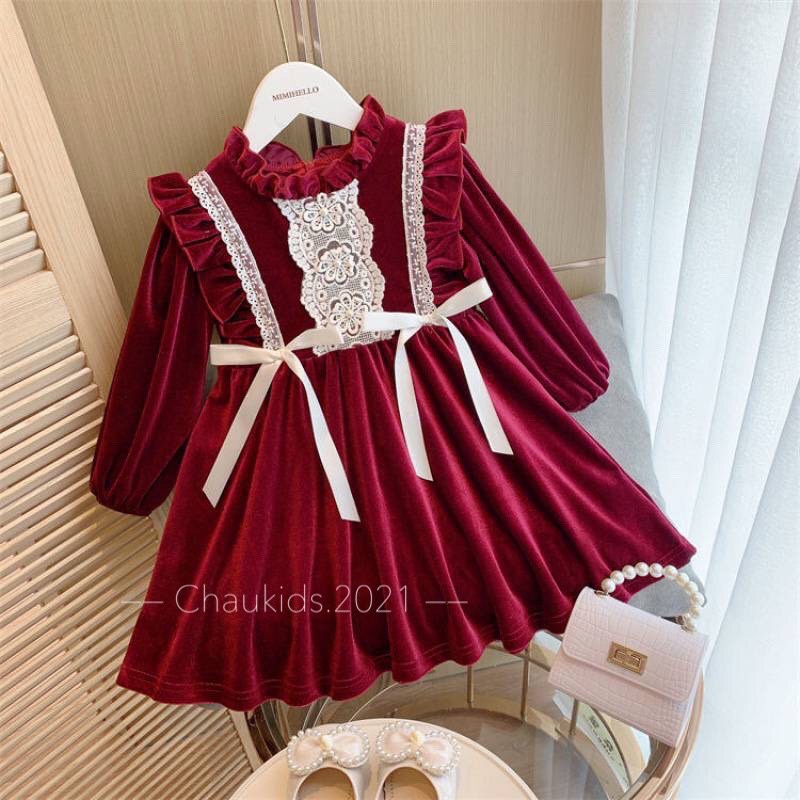 Váy NHUNG 2 NƠ cho bé gái mã 62074
