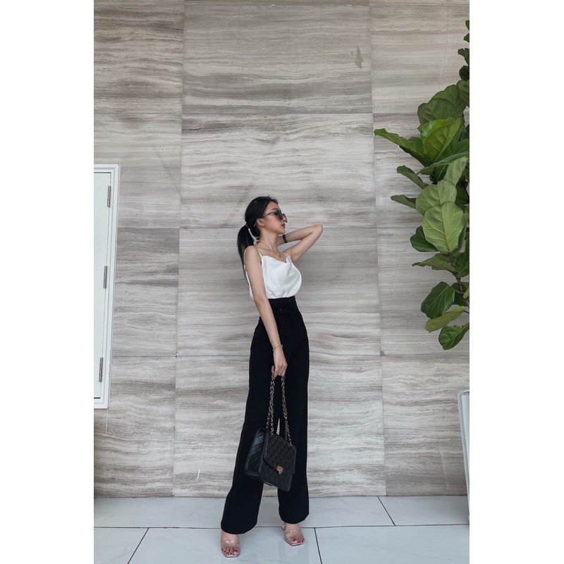 Quần Culottes Ống Rộng Cạp Cao 2 Cúc Chéo Cách Điệu  | BigBuy360 - bigbuy360.vn