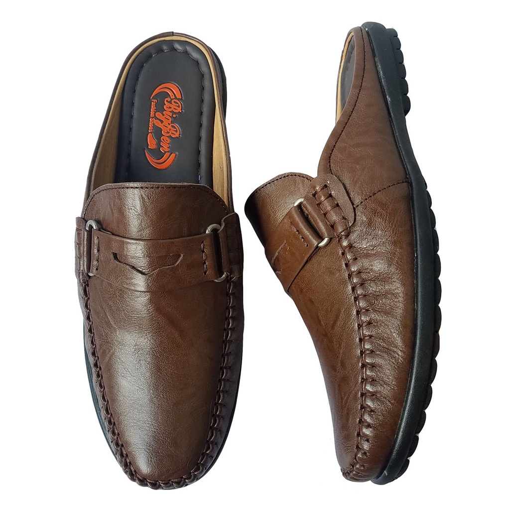 Dép Bít Mũi Nam BIGBEN Da Bò Thật Cao Cấp SB39