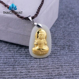 Phật bản mệnh Ngọc Nephrite mạ v.àng