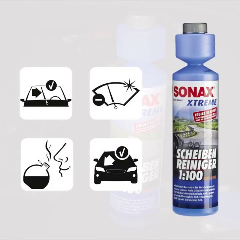 Dung dịch rửa kính Sonax Xtreme clear view 1:100 concentrate NanoPro