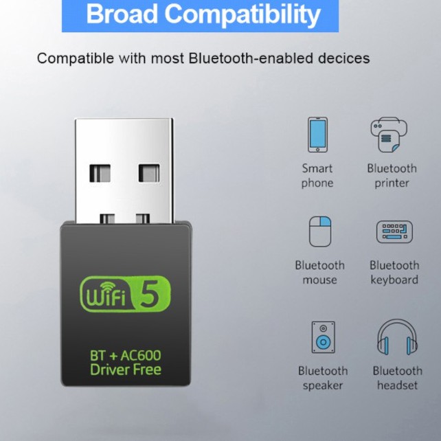 [Hỏa Tốc] USB WiFi + BLUETOOTH 600Mbps 1300Mbps 5G , đầu thu wifi cho pc laptop card mạng wifi bluetooth