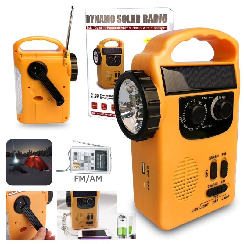 Radio AM / FM Sử Dụng Năng Lượng Mặt Trời Có Đèn LED