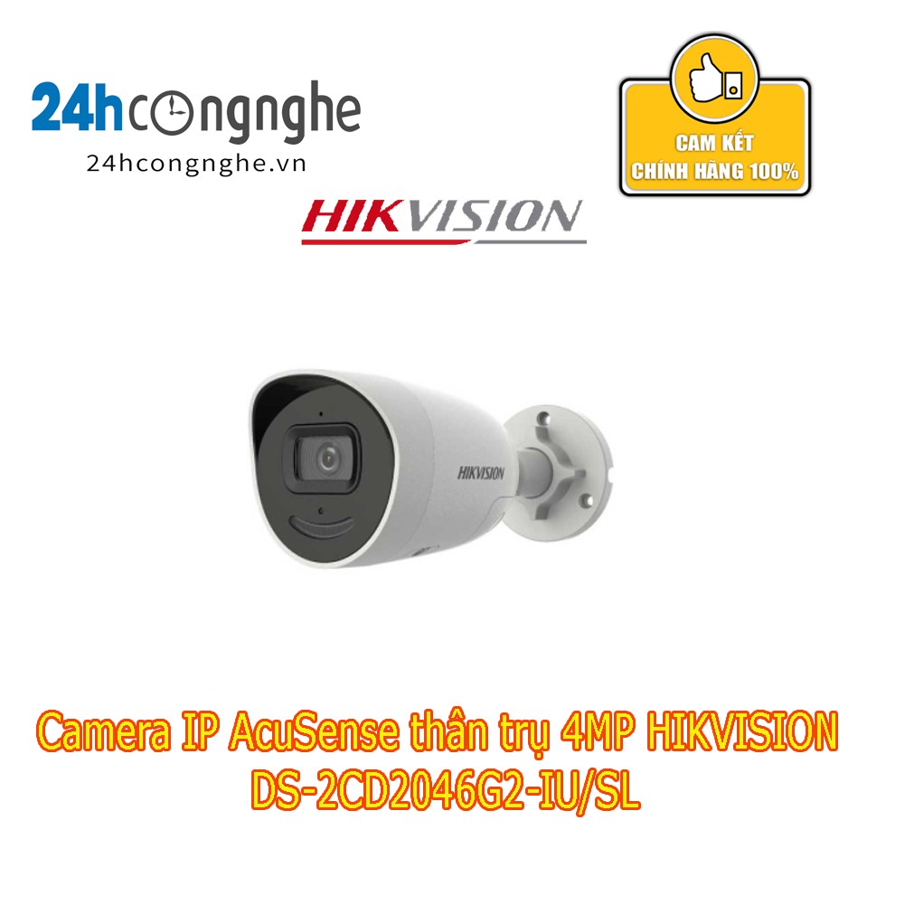 Camera IP AcuSense thân trụ 4MP HIKVISION DS-2CD2046G2-IU/SL