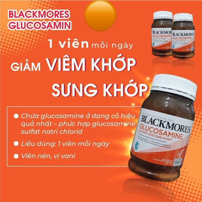 Viên uống bổ khớp Blackmores Glucosamine 1500G-180 Viên