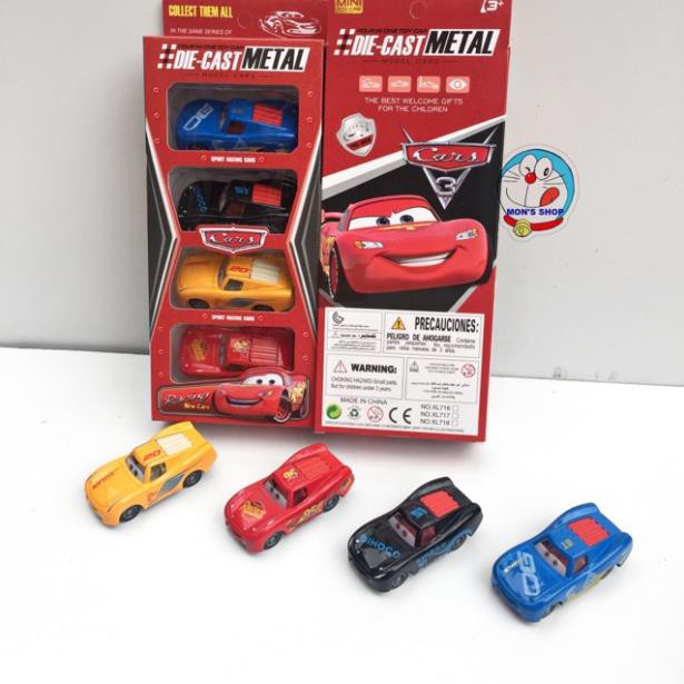 [freeship]] Set 4 chiếc ô tô sắt Mcqueen mẫu mới