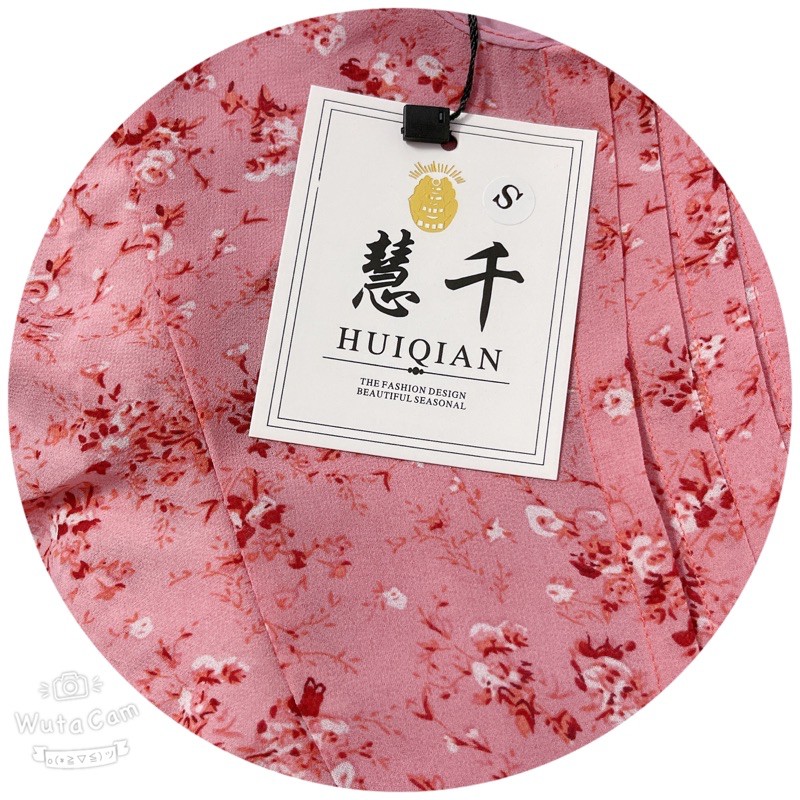 VNU196 - VÁY VOAN HOA ĐỎ NHÍ CỔ XẾP LI QC | BigBuy360 - bigbuy360.vn