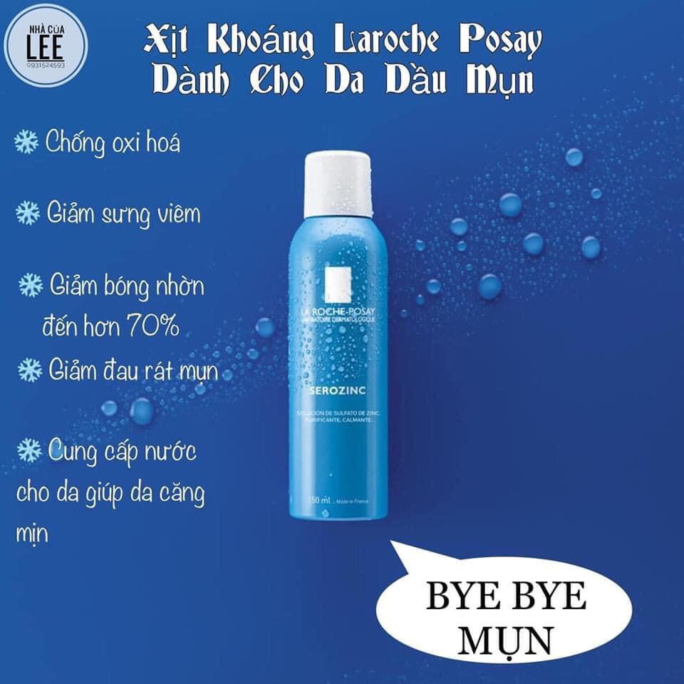 Xịt Khoáng La Roche-Posay Serozinc 150ml Dành Cho Da Dầu Mụn Nhạy Cảm Nội Địa Pháp Chuẩn Chính Hãng