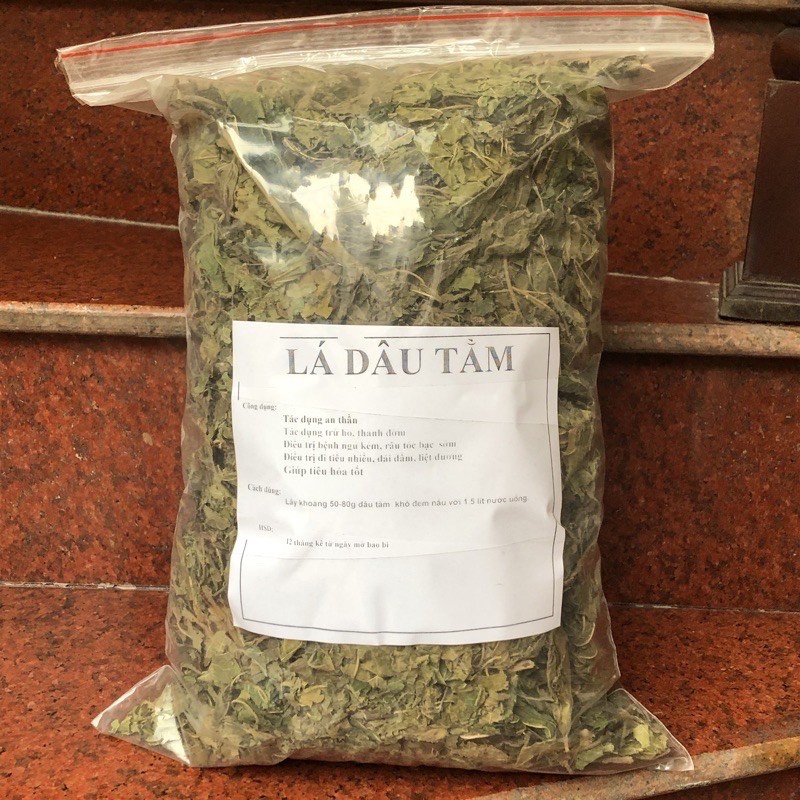 Lá dâu tằm khô - hàng loại một, túi to 1kg